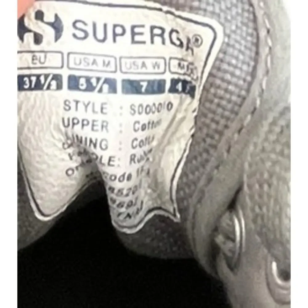 Womens Superga 2750 Cotu Classic Canvas Sneakers Size 7 Gray White